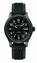 Watch strap Hamilton H0017057573301 H600705113 Leather Textiles 20mm